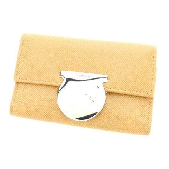 Salvatore Ferragamo Key holder Ganchini Beige Silver Woman Authentic Used G737 - Picture 1 of 5